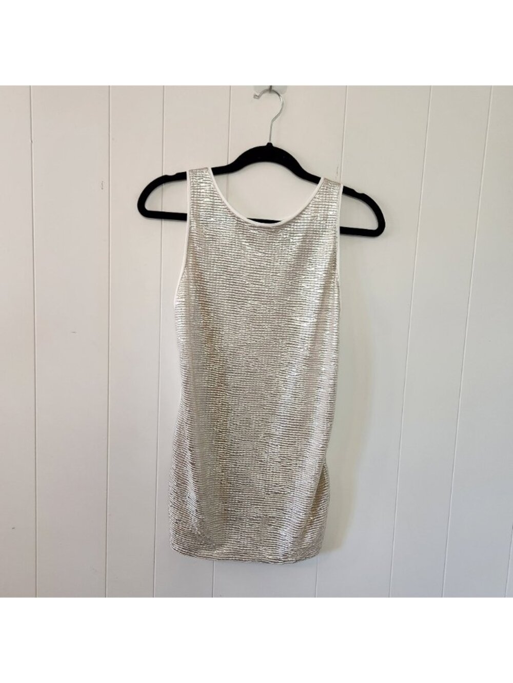 Tristan Gold Metallic Tank Top Dressy Quiet Luxury Minimalist Capsule Office